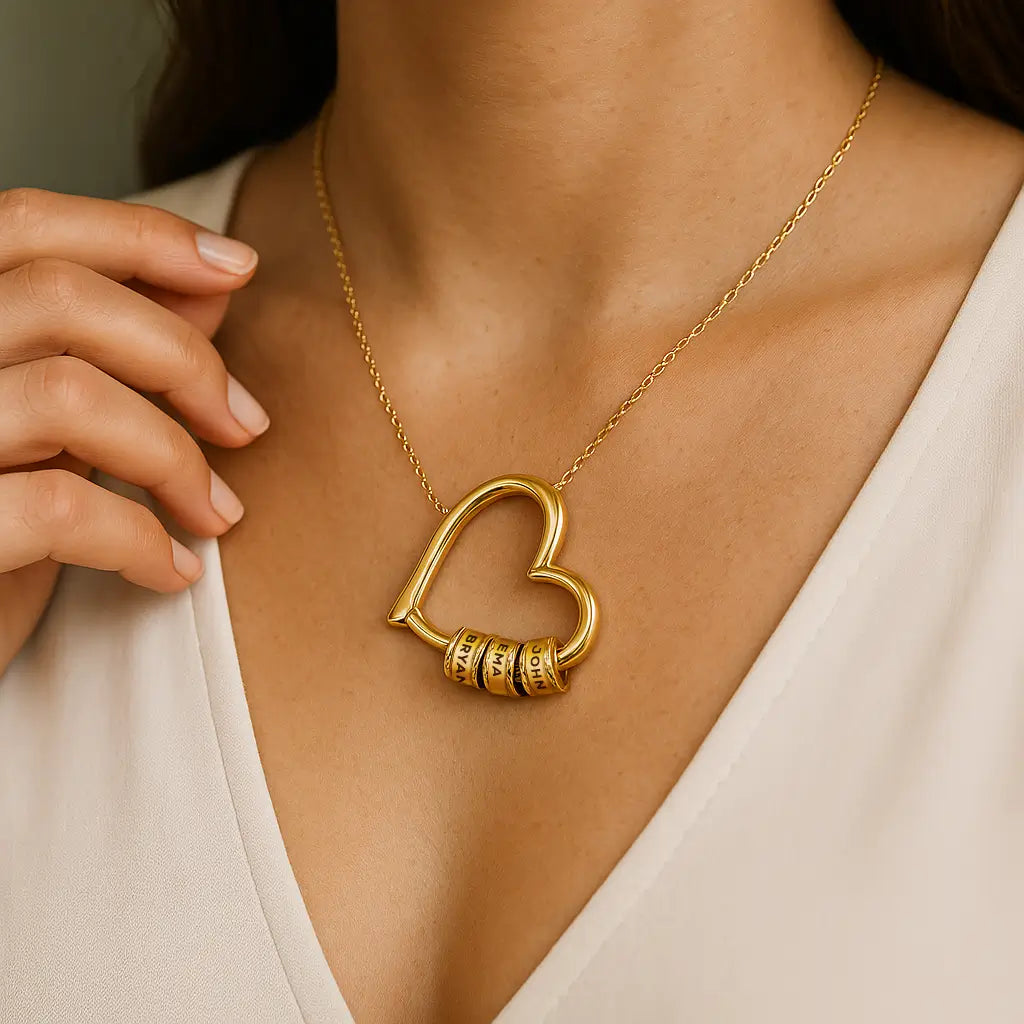 El Corazón de Nuestra Familia - Collar de cuentas personalizado