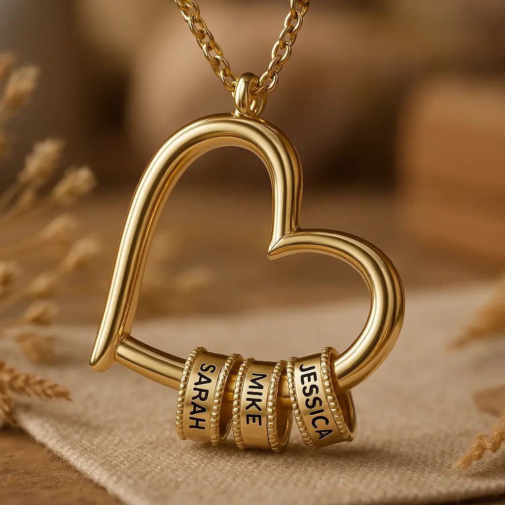 El Corazón de Nuestra Familia - Collar de cuentas personalizado