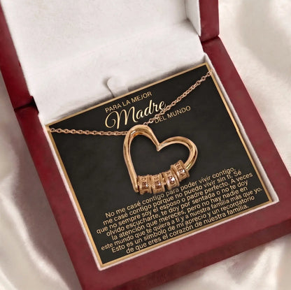 El Corazón de Nuestra Familia - Collar de cuentas personalizado